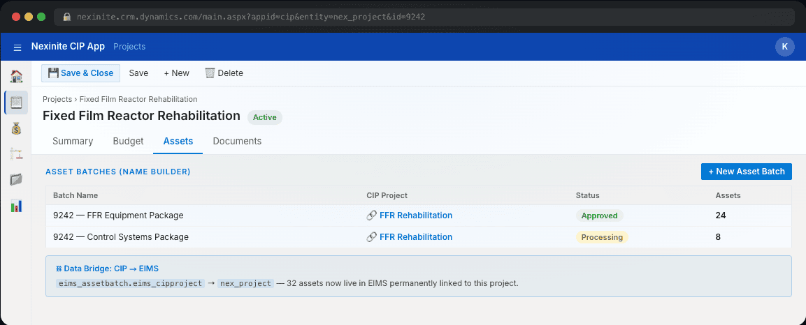 nexinite-link-asset-branch-screen